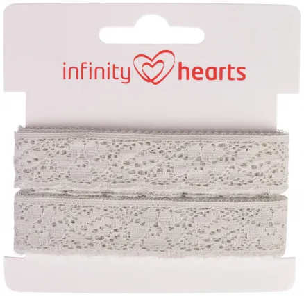 Infinity Hearts Δαντελένια Κορδέλα Πολυαμιδίου 20mm 72 Γκρι - 5m