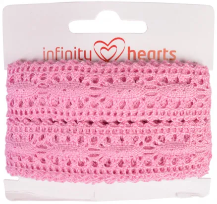 Infinity Hearts Δαντελένια Κορδέλα Πολυεστέρας 25mm 09 Ροζ - 5m