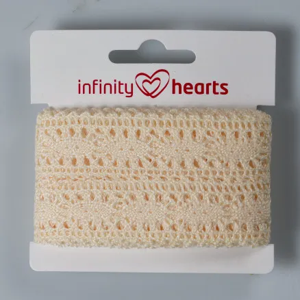 Infinity Hearts Δαντελένια Κορδέλα Πολυεστέρας 25mm 2 Ecru - 5m