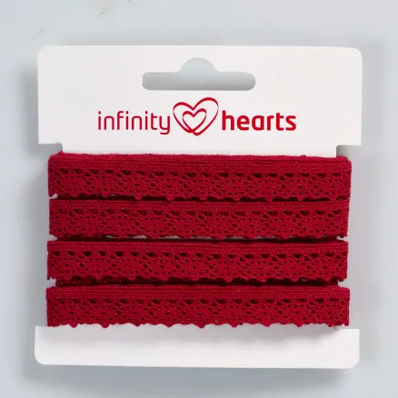 Infinity Hearts Δαντελένια Κορδέλα Πολυεστέρας 11mm 10 Βουργουνδί - 5m