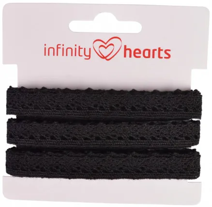 Infinity Hearts Δαντελένια Κορδέλα Πολυεστέρας 11mm 11 Μαύρο - 5m