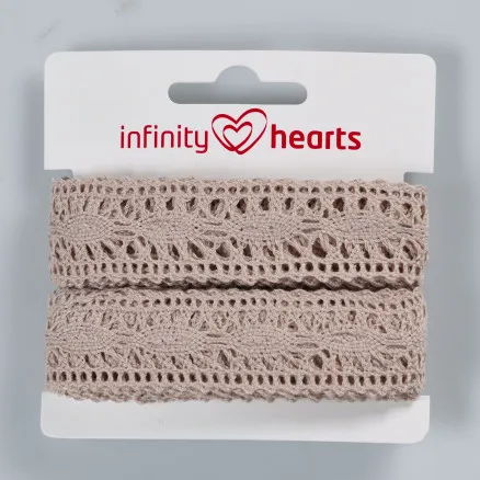 Infinity Hearts Δαντελένια Κορδέλα Πολυεστέρας 25mm 3 Άμμος - 5m