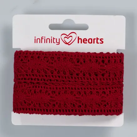 Infinity Hearts Δαντελένια Κορδέλα Πολυεστέρας 25mm 10 Βουργουνδί - 5m