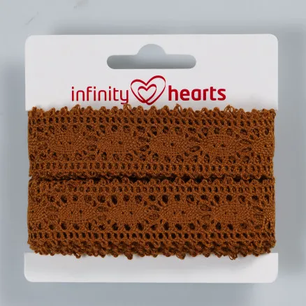 Infinity Hearts Δαντελένια Κορδέλα Πολυεστέρας 25mm 4 Καφέ - 5m