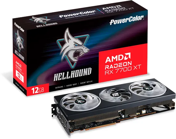 PowerColor Radeon RX 7700 XT Hellhound OC - 12GB GDDR6 VRAM - Κάρτα γραφικών