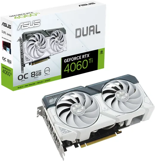 ASUS GeForce RTX 4060 Ti DUAL OC White - 8GB GDDR6 RAM - Κάρτα γραφικών