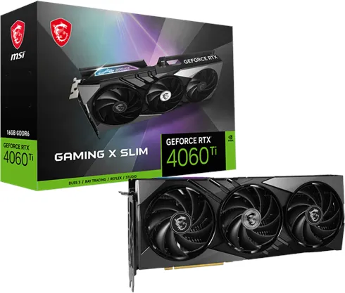 MSI GeForce RTX 4060 Ti GAMING X SLIM - 16GB GDDR6 RAM - Κάρτα γραφικών
