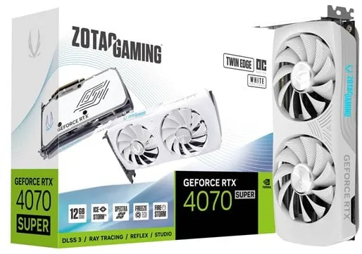 ZOTAC GeForce RTX 4070 SUPER Twin Edge OC White - 12GB GDDR6X RAM - Κάρτα γραφικών