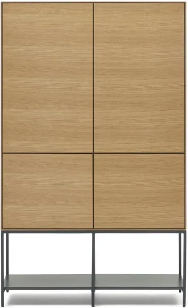 Vedrana, Highboard, φυσικό/μαύρο, H160x97,5x40 cm