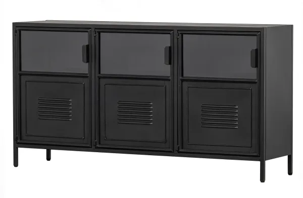 Ronja, Highboard, μαύρο, H75,5x143x37 cm, σίδηρος