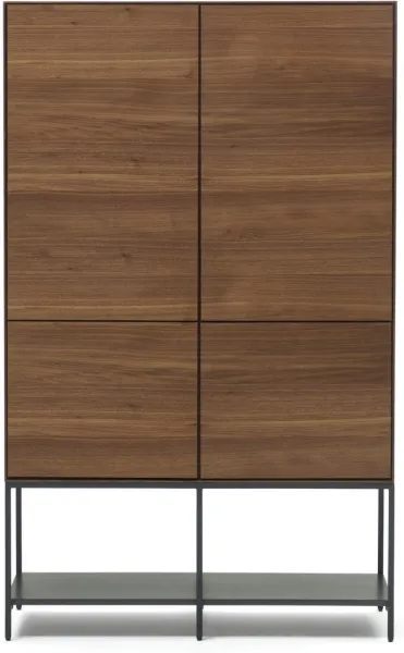 Vedrana, Highboard, σκούρο φυσικό/μαύρο, H160x97,5x40 cm