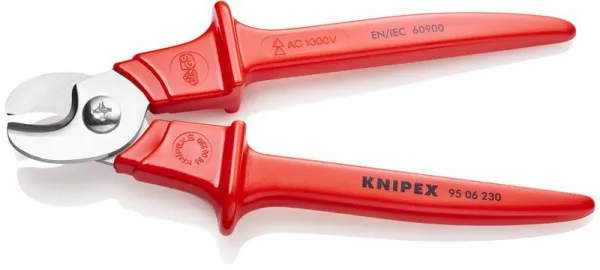 Knipex ψαλίδι καλωδίων, λαβή με πλαστική μόνωση, πλαστική επικάλυψη, πιστοποιημένο κατά VDE 230 mm