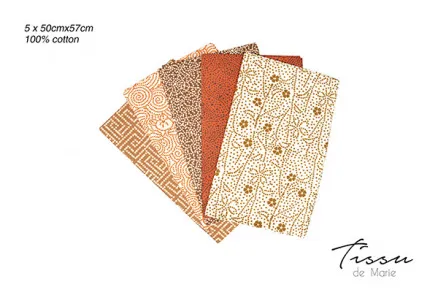 Tissu de Marie Fat Quarter Έρημος 50x57cm - 5 τεμ.