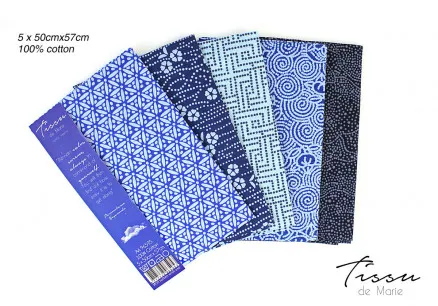 Tissu de Marie Fat Quarter Sapphire 50x57cm - 5 τεμ.