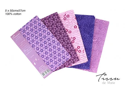 Tissu de Marie Fat Quarter Αμέθυστος 50x57cm - 5 τεμ.
