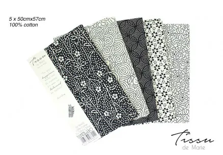 Tissu de Marie Fat Quarter Φυσικό 50x57cm - 5 τεμ.
