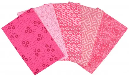 Tissu de Marie Fat Quarter Pink 50x57cm - 5 τεμ.