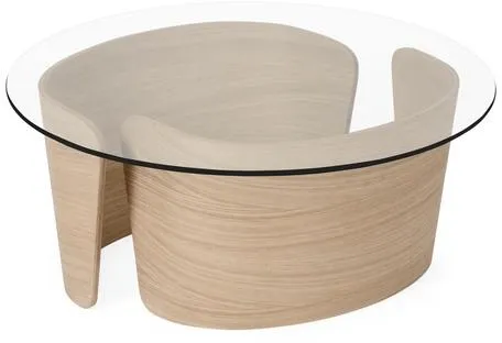 Sibast Furniture No 7 Lounge Τραπεζάκι σαλονιού Ø70 Χαμηλό Λευκώς Λαδωμένη Δρυς/Γυαλί