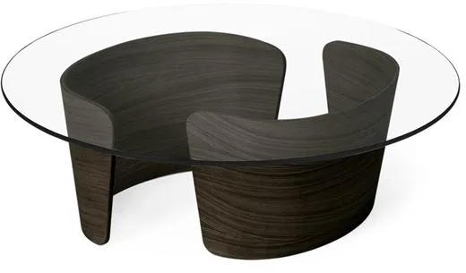 Sibast Furniture No 7 Lounge Τραπεζάκι σαλονιού Ø90 Χαμηλό Σκούρο Λαδωμένη Δρυς/Γυαλί