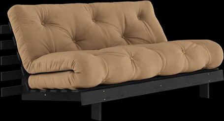 Καναπές-κρεβάτι Karup Design Roots με στρώμα Roots 160x200 Μόκα/Μαύρο Λακαρισμένο