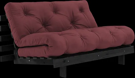 Karup Design Roots Καναπές-κρεβάτι με στρώμα Roots 140x200 Μπορντό/Μαύρο λακαρισμένο