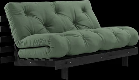 Καναπές-Κρεβάτι Karup Design Roots με Στρώμα Roots 140x200 Ελαιόπρασινο/Μαύρο Λακαρισμένο
