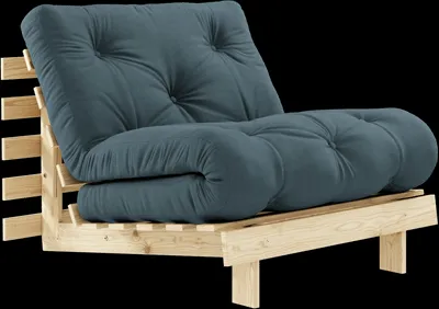Karup Design Roots Καναπές-κρεβάτι με στρώμα 90x200 757 Πετρελαίου Μπλε/Πεύκο