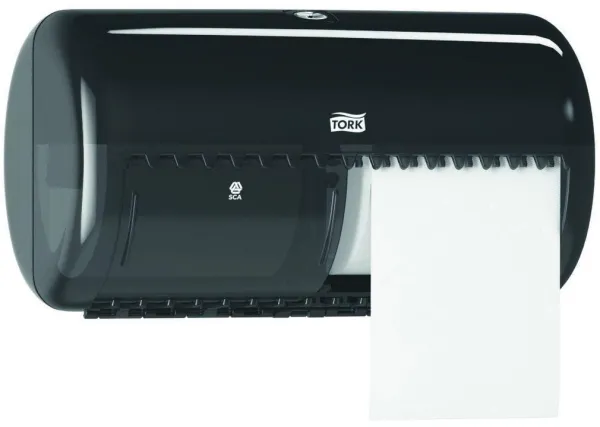 Tork Twin διανομέας, για χαρτί τουαλέτας, 2 ρολά, μαύρο, T4