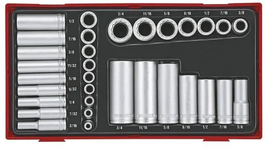 Σετ Καρυδάκια Teng Tools 1/4-3/8 ίντσες - 32 τεμάχια